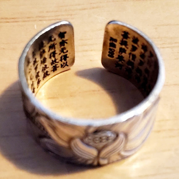 Silver Lotus Ring. Adjustabe - Picture 2 of 6